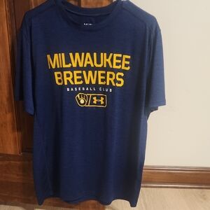 Under Armour Milwaukee Brewers Blue and Yellow Tee